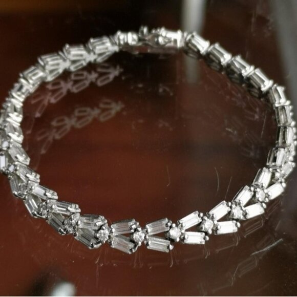 Cz tennis bracelet in silver - Picture 3 of 3